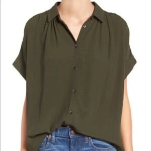 MADEWELL Central Drapery Shirt NWT XXS Olive Green